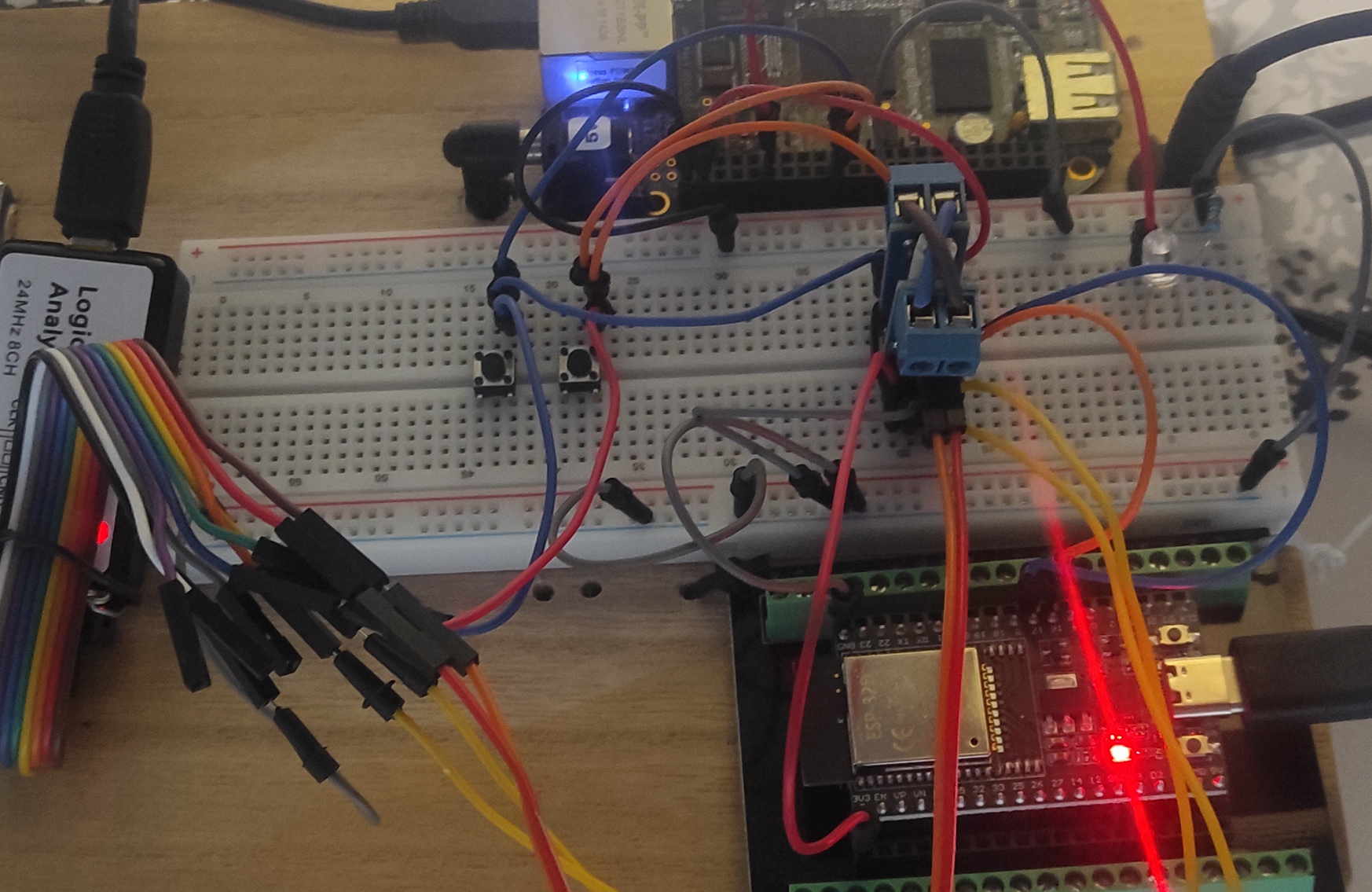 Probe connection points on the circuit
